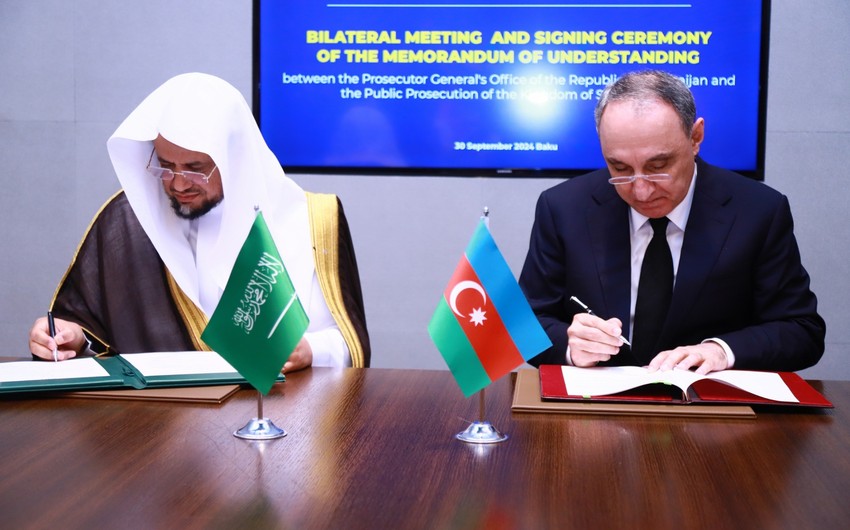 Azerbaijan and Saudi Arabia ink MoU to foster cooperation in legal field