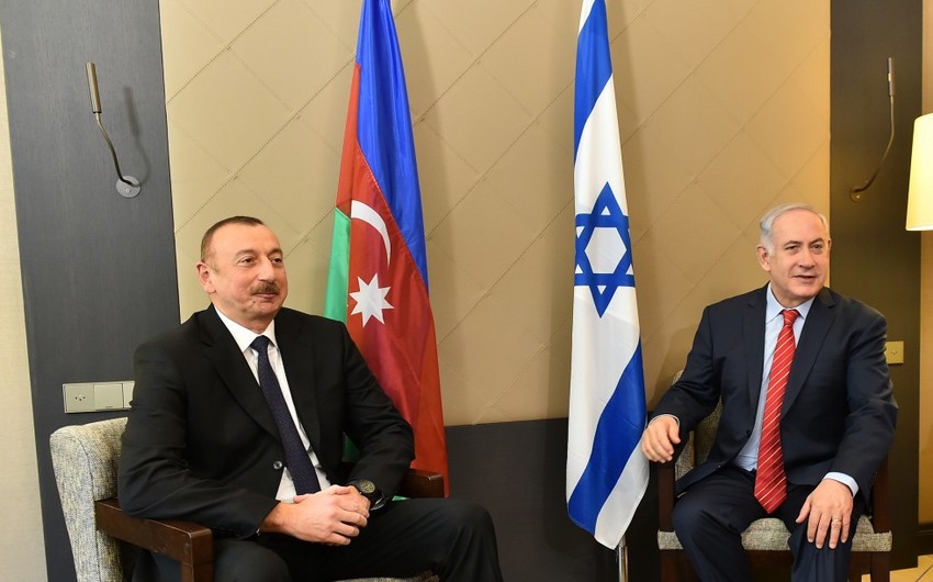 President Ilham Aliyev meets with Israeli prime minister in Davos