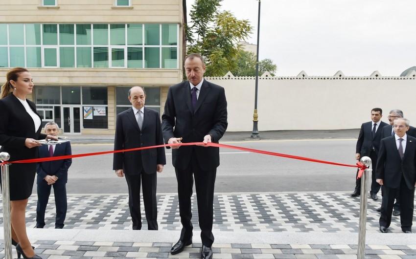 President Ilham Aliyev attends the opening of Sabunchu Court Complex