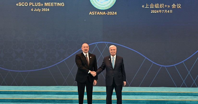 Президент Ильхам Алиев прибыл на встречу в формате ШОС плюс в Астане