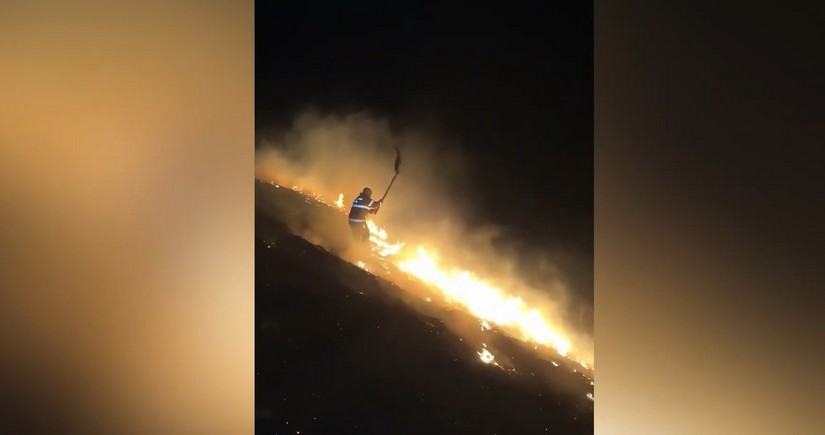 Gədəbəydə mürəkkəb relyefli dağlıq ərazidə olan yanğın söndürülüb