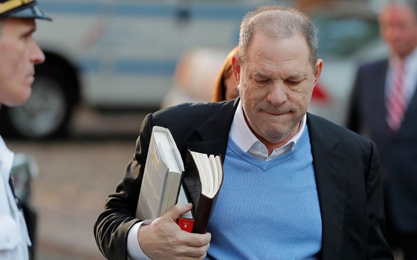 American film producer Harvey Weinstein hands himself in at New York police station