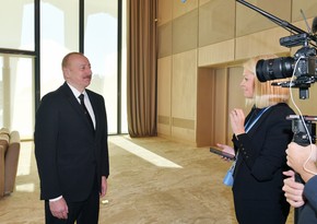President of Azerbaijan Ilham Aliyev interviewed by Euronews TV channel