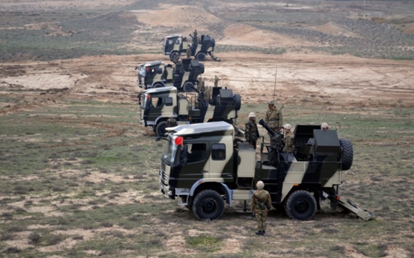 Проверяется уровень боевой подготовки минометных подразделений армии Азербайджана