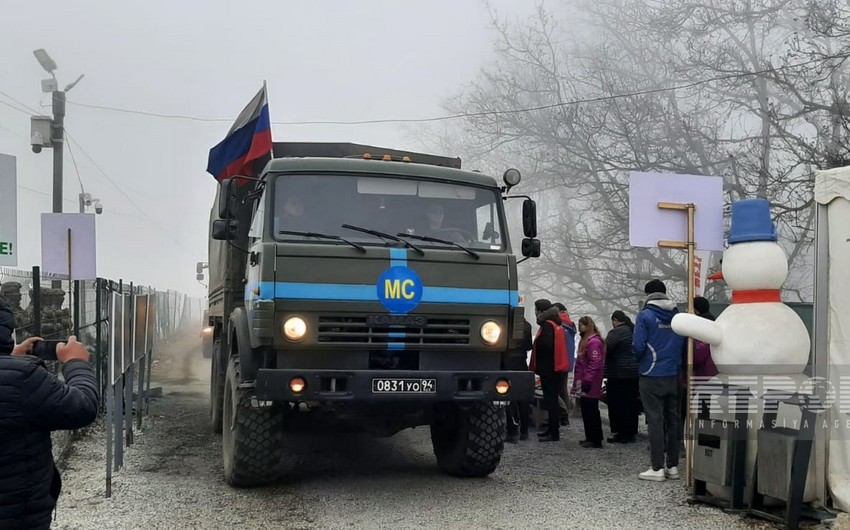 65 cars of Russian peacekeepers move freely on Khankandi-Lachin road
