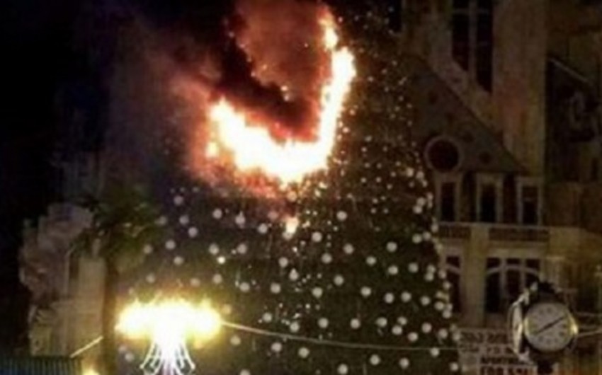 ​В Батуми загорелась главная елка на глазах у мэра города
