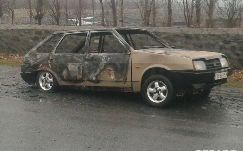 В Гахе сгорел автомобиль - ФОТО