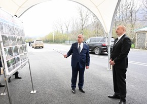 President Ilham Aliyev attends opening of Boyuk Pirali- Kichik Pirali-Khirkhatala-Jighatelli-Hamzali highway - UPDATED