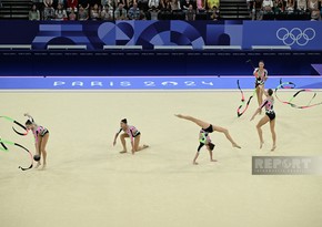 Azerbaijan rhythmic gymnastics team in group exercises into Paris 2024 final