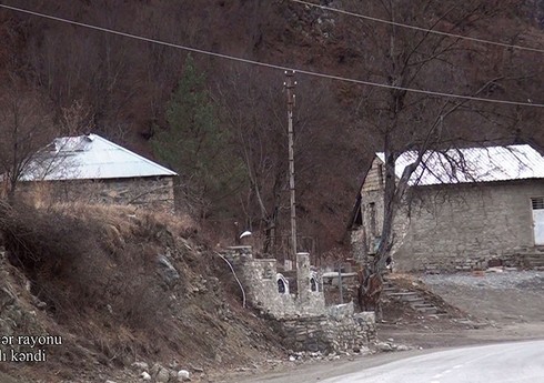 Видеокадры из села Гамышлы Кельбаджарского района