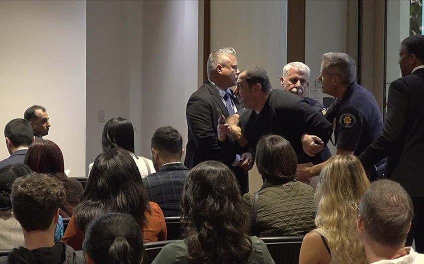 Armenian provocateurs shout insults at Azerbaijan, Türkiye during conference held in US