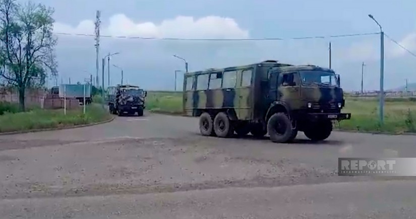 Russian peacekeepers leaving Azerbaijan's Khojaly