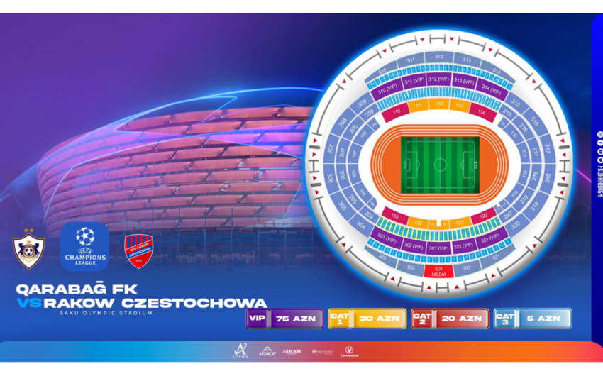 Tickets for Qarabag vs. Rakow match up for sale