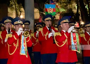 Bakıda Zəfər Günü münasibətilə hərbi orkestrlərin ifasında nümunəvi çıxışlar olub