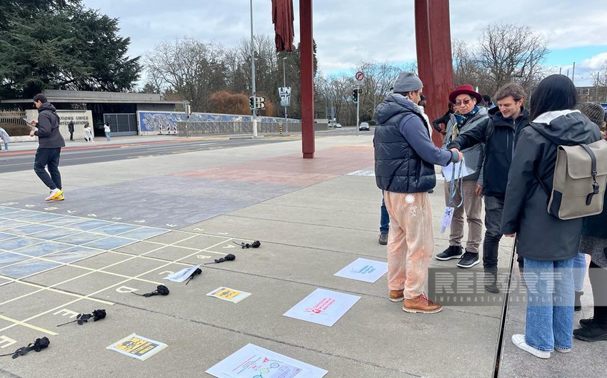 Азербайджанцы проводят акцию протеста в Женеве