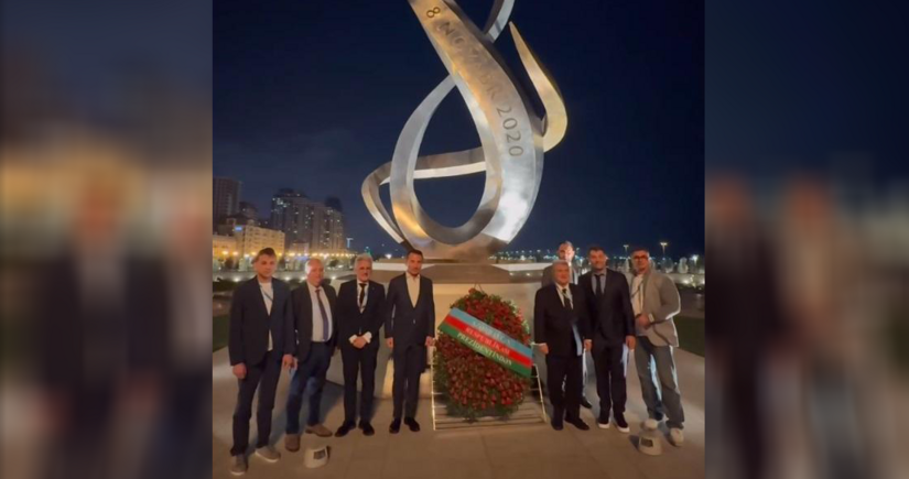 President of Barcelona FC visits Victory Park in Baku