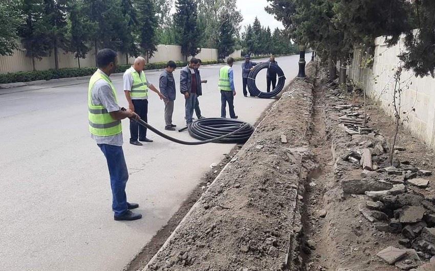 Yevlax şəhərinin işıqlandırma sistemi yenidən qurulur