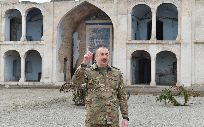 Prezident Ağdamdakı məscidin ermənilər tərəfindən dağıdılmamasının səbəbini açıqladı