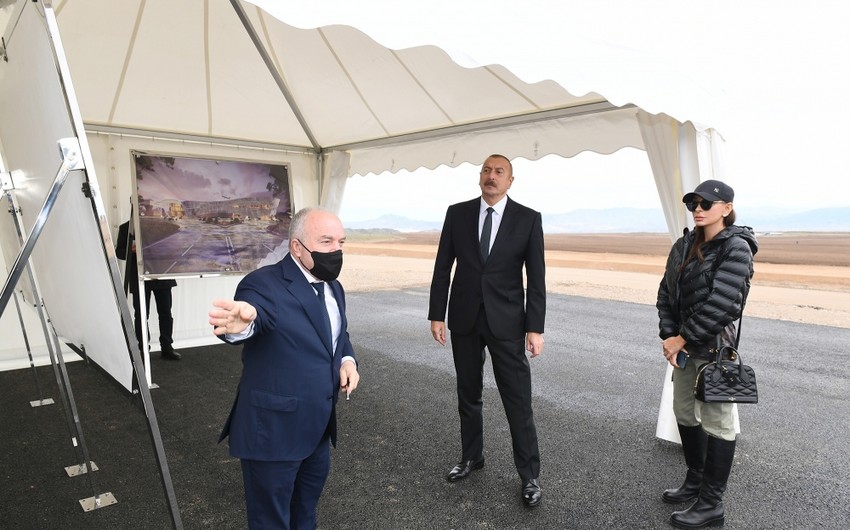 Президент ознакомился со строительством Зангиланского международного аэропорта