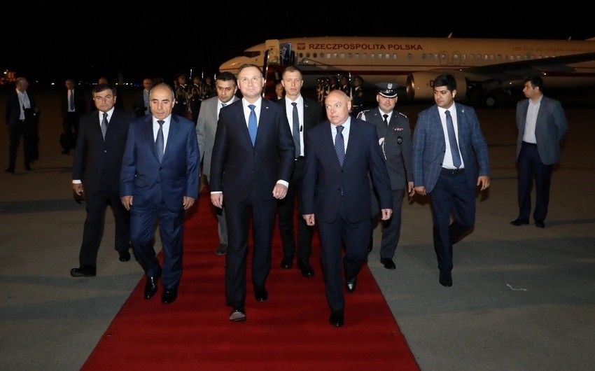 President of Poland arrives on official visit to Azerbaijan