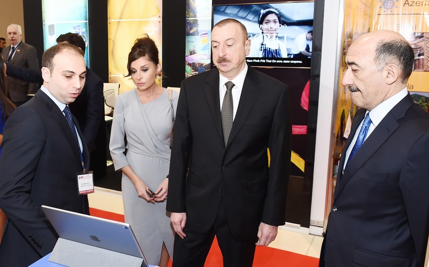 President Ilham Aliyev reviews AITF 2018 Fair