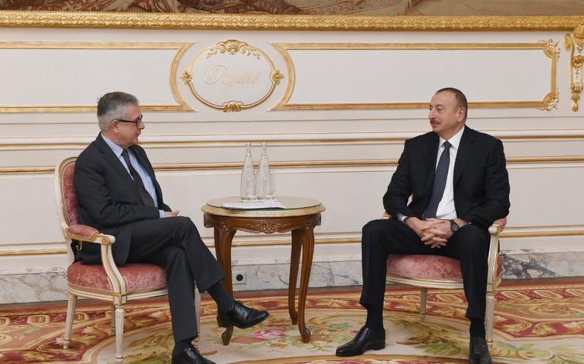 Президент Ильхам Алиев встретился с гендиректором компании Credit Agricole SA