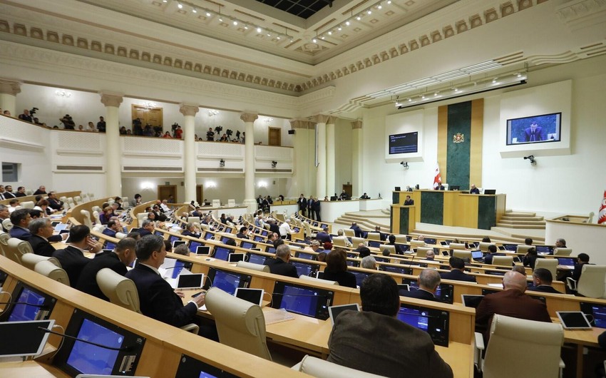 Gürcüstan parlamentində “Xarici agentlər” haqqında qanun layihəsinin müzakirəsi zamanı dava düşüb