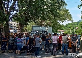 Проживающие в грузинском селе азербайджанцы провели акцию протеста - ФОТО - ОБНОВЛЕНО