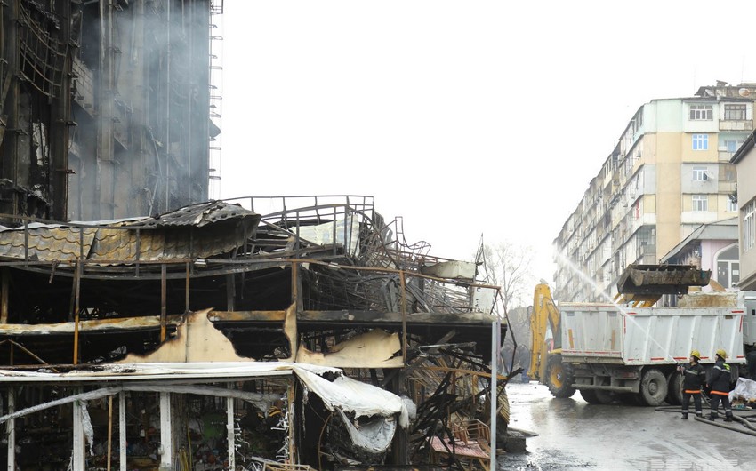 Глава ИВ обратился к предпринимателям сгоревшего ТЦ Diqlas в Баку