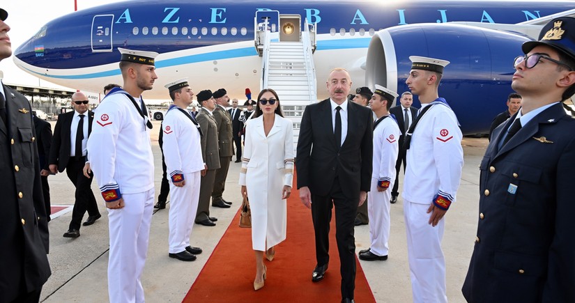 Azerbaijani President Ilham Aliyev visiting Italy