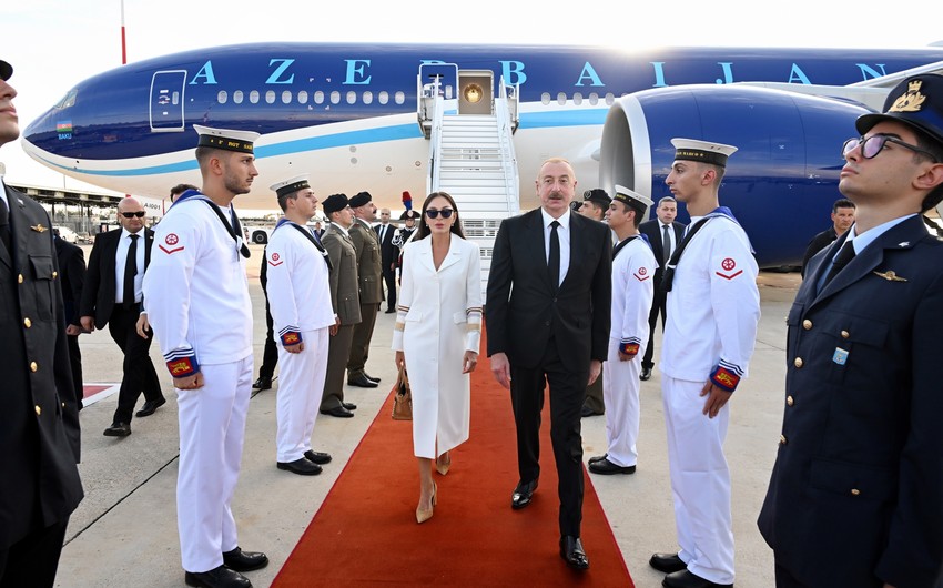 Azerbaijani President Ilham Aliyev visiting Italy