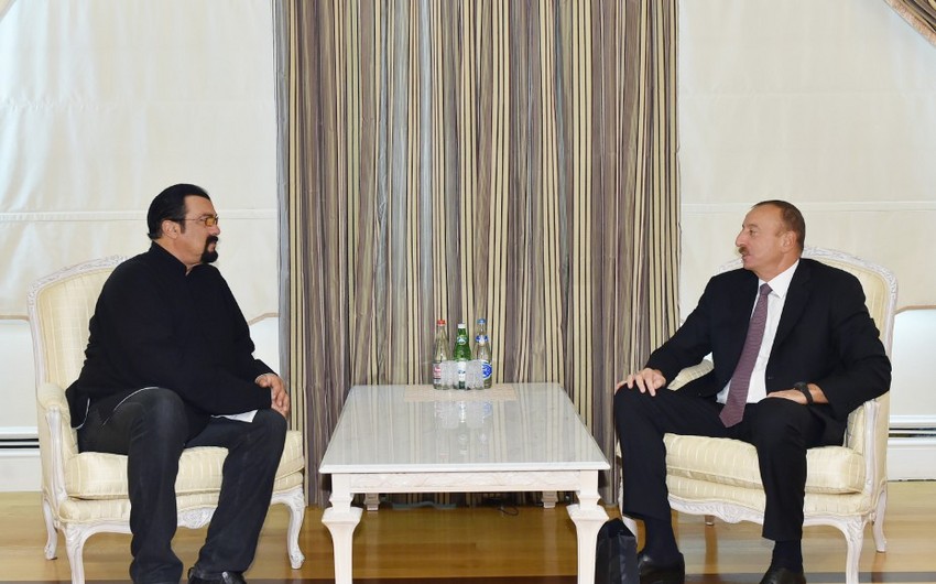 President Ilham Aliyev received world famous actor and film director Steven Seagal