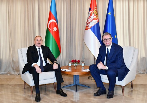 Prezident İlham Əliyevin Aleksandar Vuçiç ilə təkbətək görüşü olub