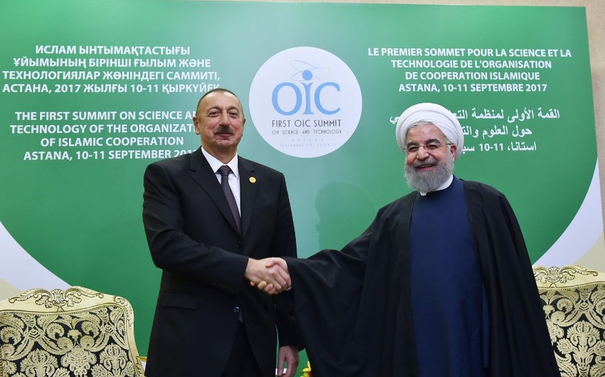 Prezident İlham Əliyev Astanada İran Prezidenti Həsən Ruhani ilə görüşüb - YENİLƏNİB