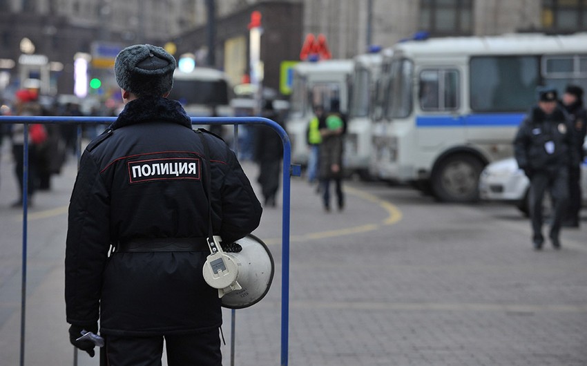 Moskvanın mərkəzində təxminən 80 nəfər saxlanılıb