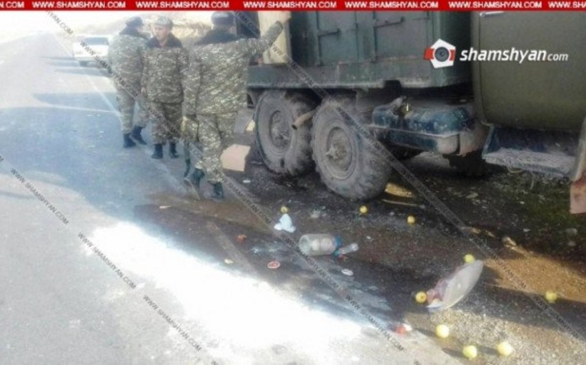 A vehicle owned by Armenian army crashes injuring 3