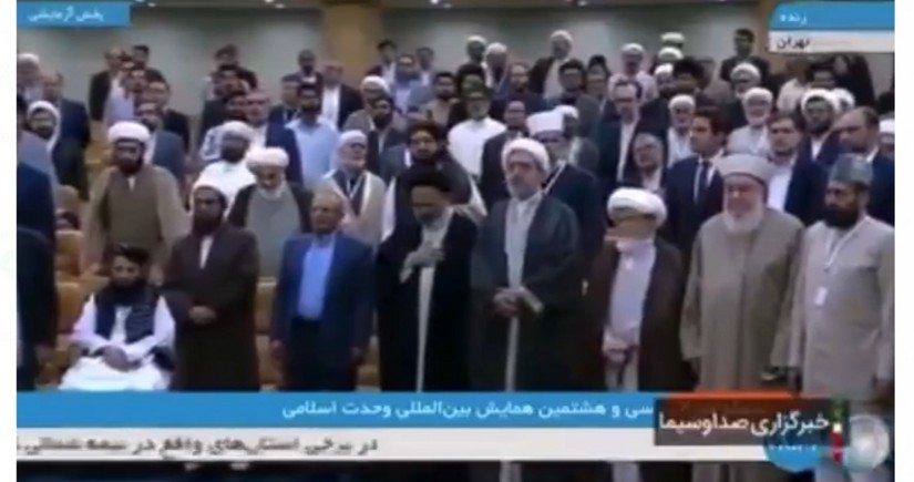 Taliban official disrespects national anthem of Iran in front of President Pezeshkian