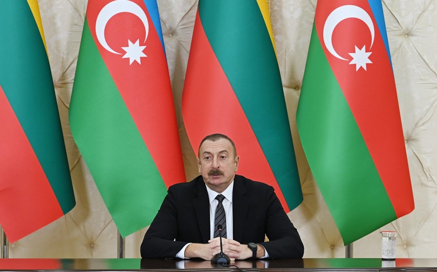 Ильхам Алиев: Литва и Азербайджан на протяжении долгих лет являются стратегическими партнерами