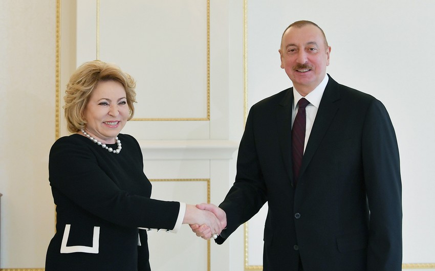 Valentina Matviyenko Azərbaycan Prezidentini təbrik edib