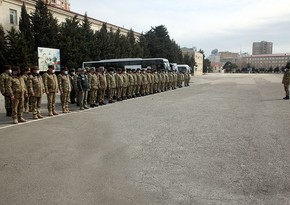Azerbaijani troops and military vehicles leave for exercise area