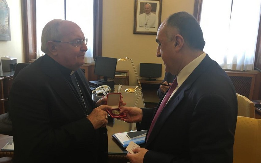 Foreign Minister Elmar Mammadyarov met with the Vatican Prefect of the Congregation for the Oriental Churches
