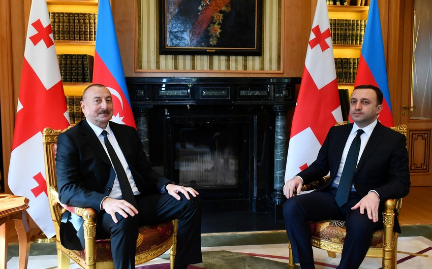 Состоялась встреча один на один президента Азербайджана с премьер-министром Грузии