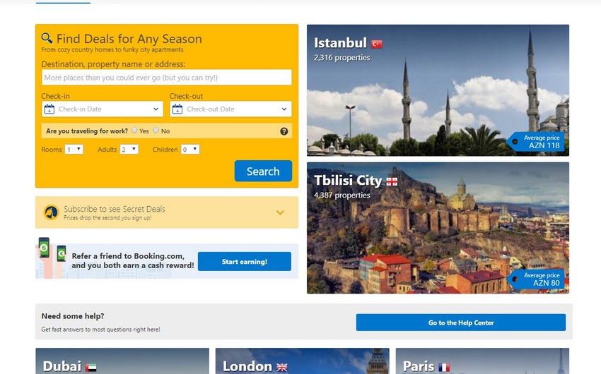 В Нидерландах начата акция против бронирования на сайте Booking.com отелей в Карабахе