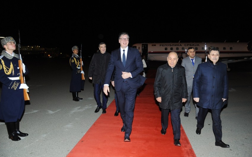President of Serbia arrives in Azerbaijan
