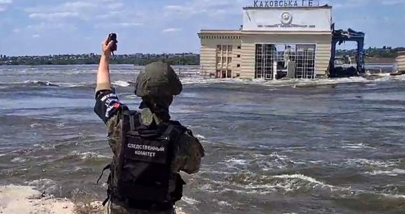 Kaxovka su anbarında suyun səviyyəsi 2,8 metr azalıb
