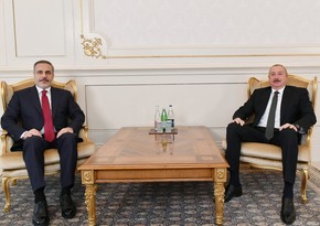 President of Azerbaijan Ilham Aliyev receives Foreign Minister of Türkiye