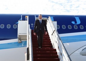 President Ilham Aliyev arrived in Latvia for official visit