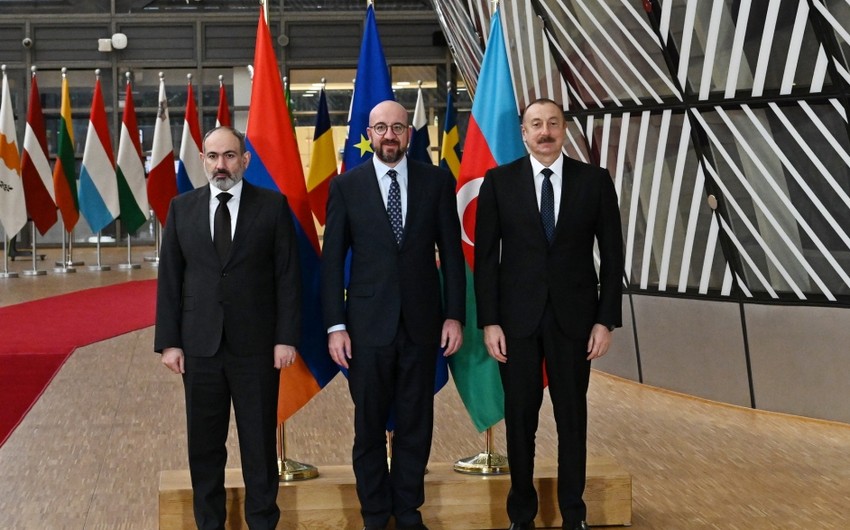 В Брюсселе прошла встреча Ильхама Алиева с председателем Совета ЕС и премьер-министром Армении