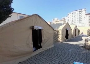 Азербайджанские спасатели установили в Кахраманмараше палаточные городки по трем адресам