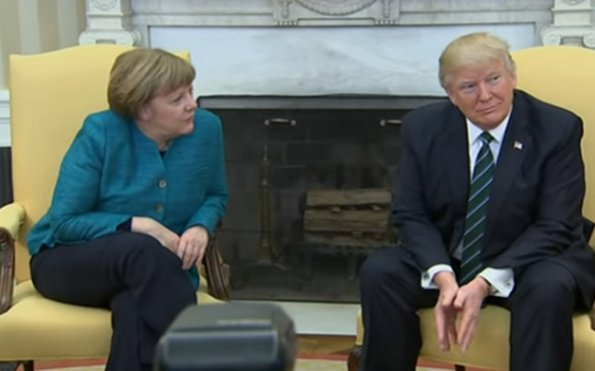 Трамп отказался пожать руку Меркель - ВИДЕО